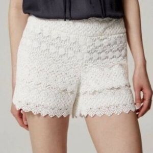 LOFT Size 4 The Riviera White Floral Cotton Crochet Lace Shorts Romantic Preppy